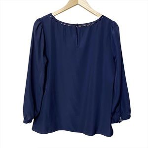J. Crew Navy Long Sleeve Top Blouse